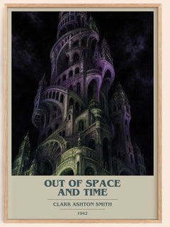 Out Of Space And Time book cover book poster by Clark Ashton Smith – framed literary art print