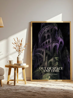 Out Of Space And Time watercolour print in frame leaning in hallway – horror wall art
