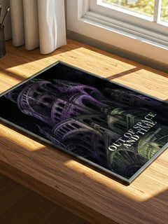 Out Of Space And Time watercolour book poster framed on wall – horror wall art