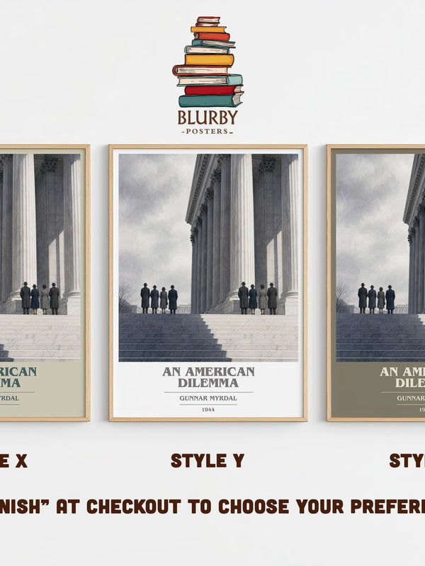 An American Dilemma book cover print in frame leaning in hallway – __new__:educational wall art
