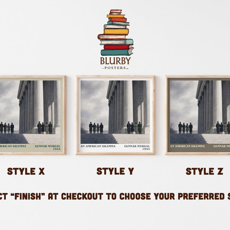 An American Dilemma literary print in frame leaning in hallway – __new__:educational wall art