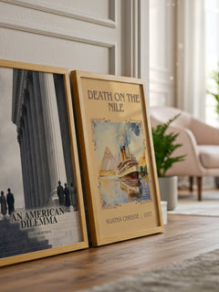 An American Dilemma watercolour print framed by window – literary home decor