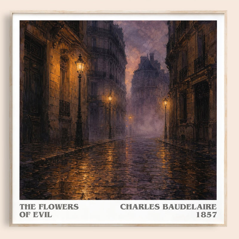 The Flowers of Evil literary book poster by Charles Baudelaire – framed literary art print