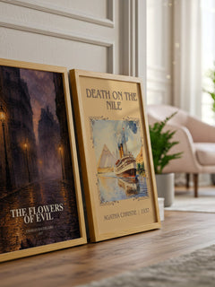 The Flowers of Evil watercolour print framed by window – literary home decor