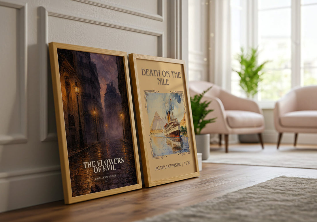 The Flowers of Evil watercolour print framed by window – literary home decor