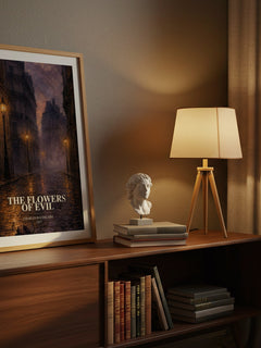 The Flowers of Evil watercolour print on bookshelf – Charles Baudelaire fan gift