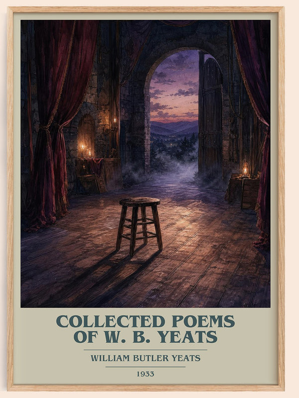 Collected Poems of W. B. Yeats book cover book poster by William Butler Yeats – framed literary art print