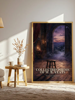 Collected Poems of W. B. Yeats watercolour print in frame leaning in hallway – poetry wall art