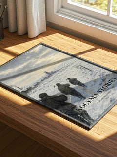 Kolyma Stories watercolour book poster framed on wall – memoir wall art