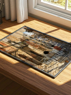 My Brilliant Friend watercolour book poster framed on wall – contemporary fiction wall art
