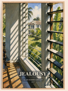 Jealousy watercolour book poster by Alain Robbe-Grillet – framed literary art print