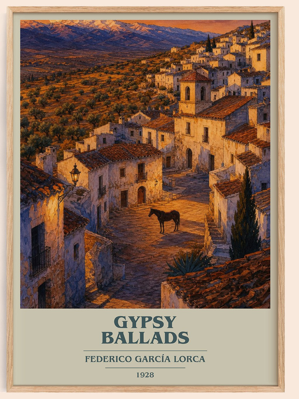 Gypsy Ballads book cover book poster by Federico García Lorca – framed literary art print
