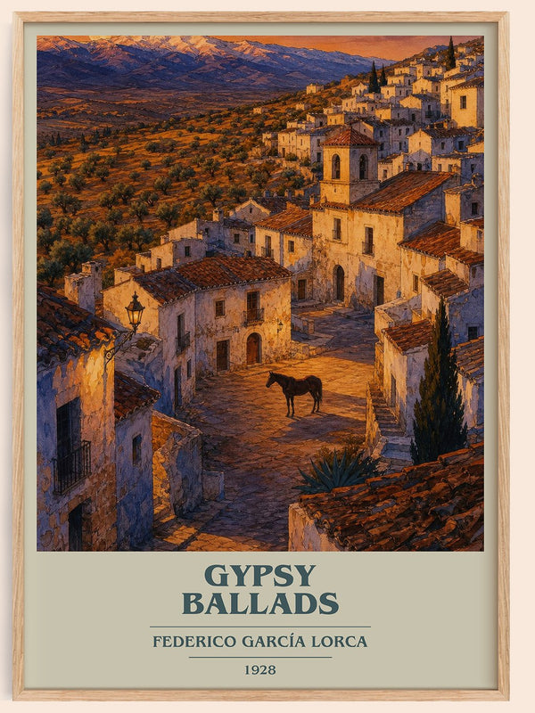 Gypsy Ballads book cover book poster by Federico García Lorca – framed literary art print