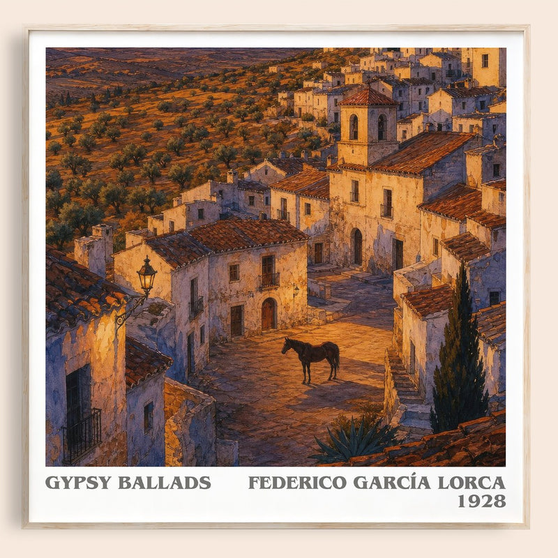Gypsy Ballads literary book poster by Federico García Lorca – framed literary art print