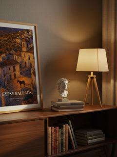 Gypsy Ballads watercolour print on bookshelf – Federico García Lorca fan gift