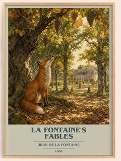 La Fontaine's Fables book cover book poster by Jean de La Fontaine – framed literary art print