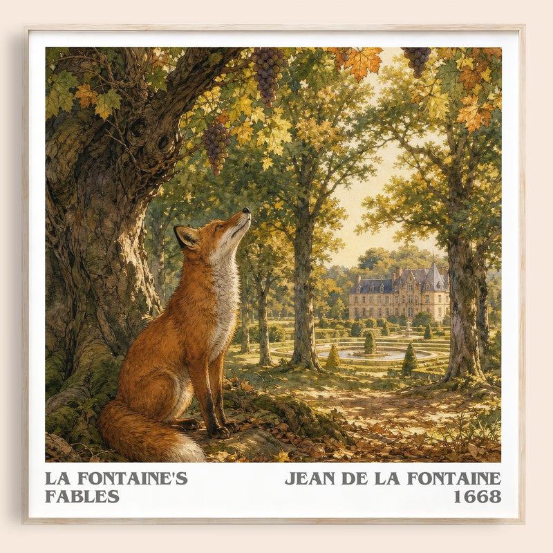 La Fontaine's Fables literary book poster by Jean de La Fontaine – framed literary art print