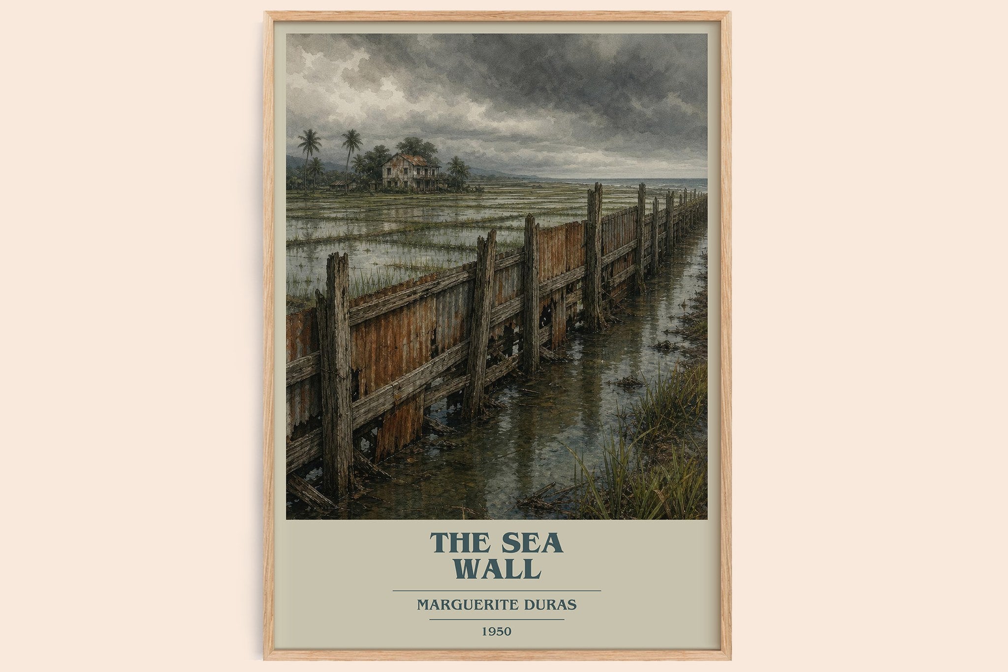 The Sea Wall Book Cover Poster by Marguerite Duras