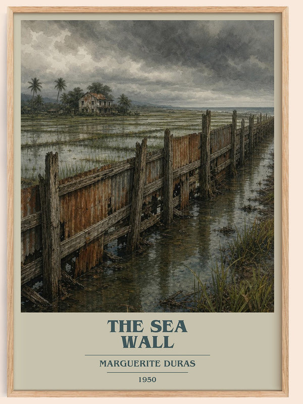 The Sea Wall book cover book poster by Marguerite Duras – framed literary art print