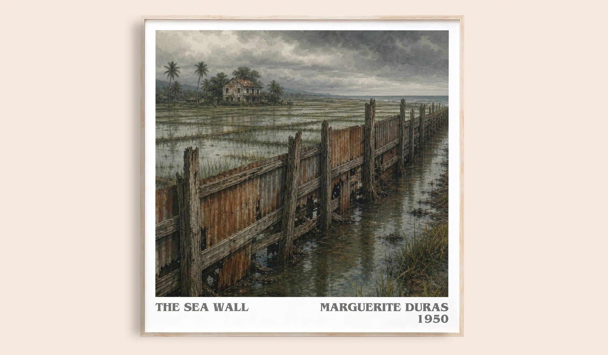 The Sea Wall Literary Art Print by Marguerite Duras