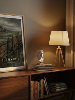 The Sea Wall watercolour print on bookshelf – Marguerite Duras fan gift
