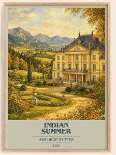 Indian Summer book cover book poster by Adalbert Stifter – framed literary art print