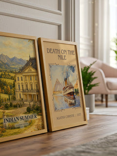 Indian Summer watercolour print framed by window – literary home decor