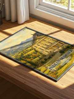 Indian Summer watercolour book poster framed on wall – literary fiction wall art