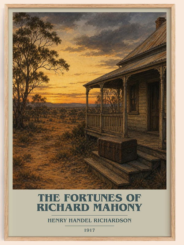 The Fortunes Of Richard Mahony book cover book poster by Henry Handel Richardson – framed literary art print