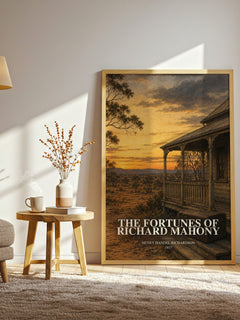 The Fortunes Of Richard Mahony watercolour print in frame leaning in hallway – historical fiction wall art