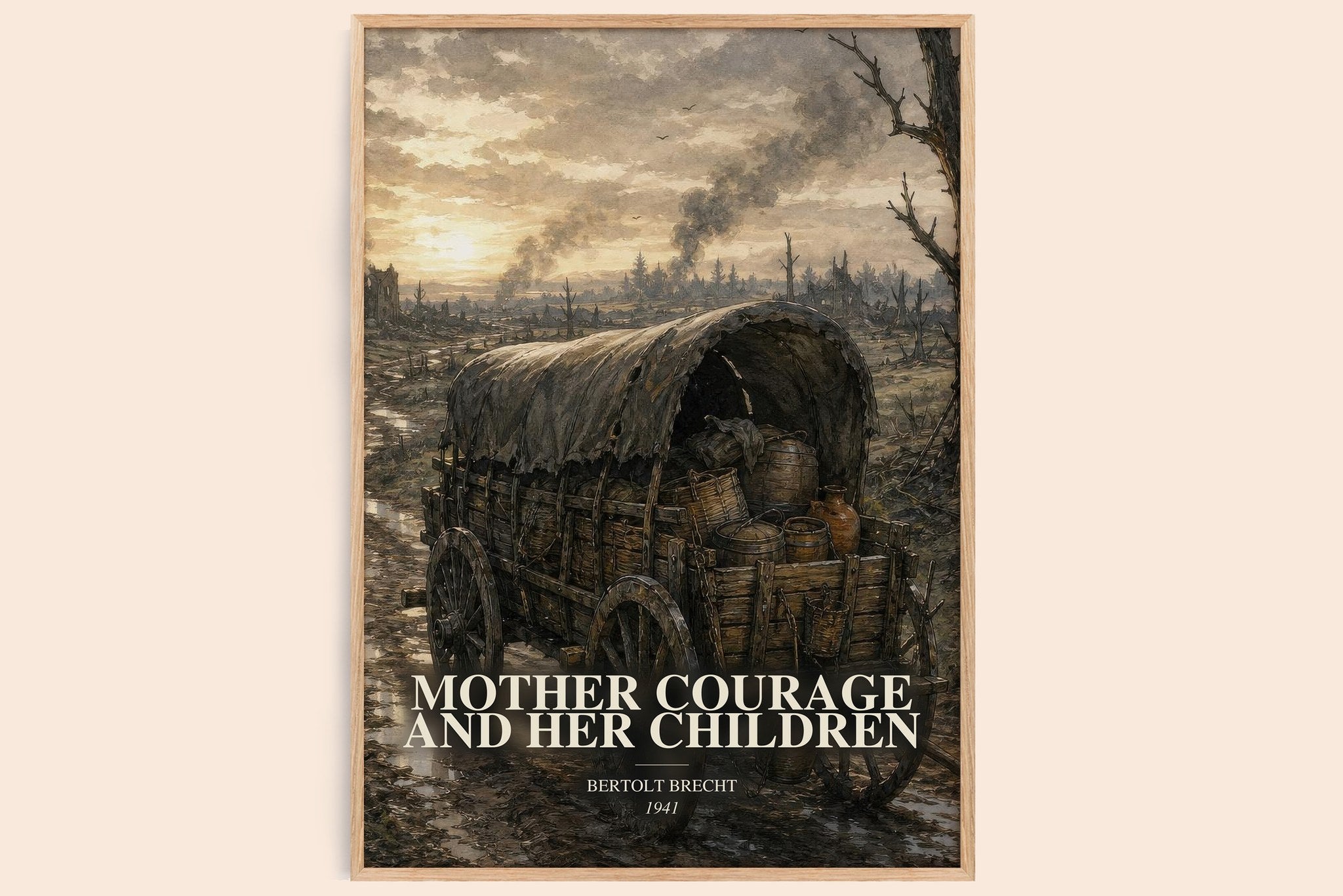 Mother Courage and Her Children Book Watercolour Illustration by Bertolt Brecht