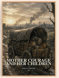 Mother Courage and Her Children watercolour book poster by Bertolt Brecht – framed literary art print
