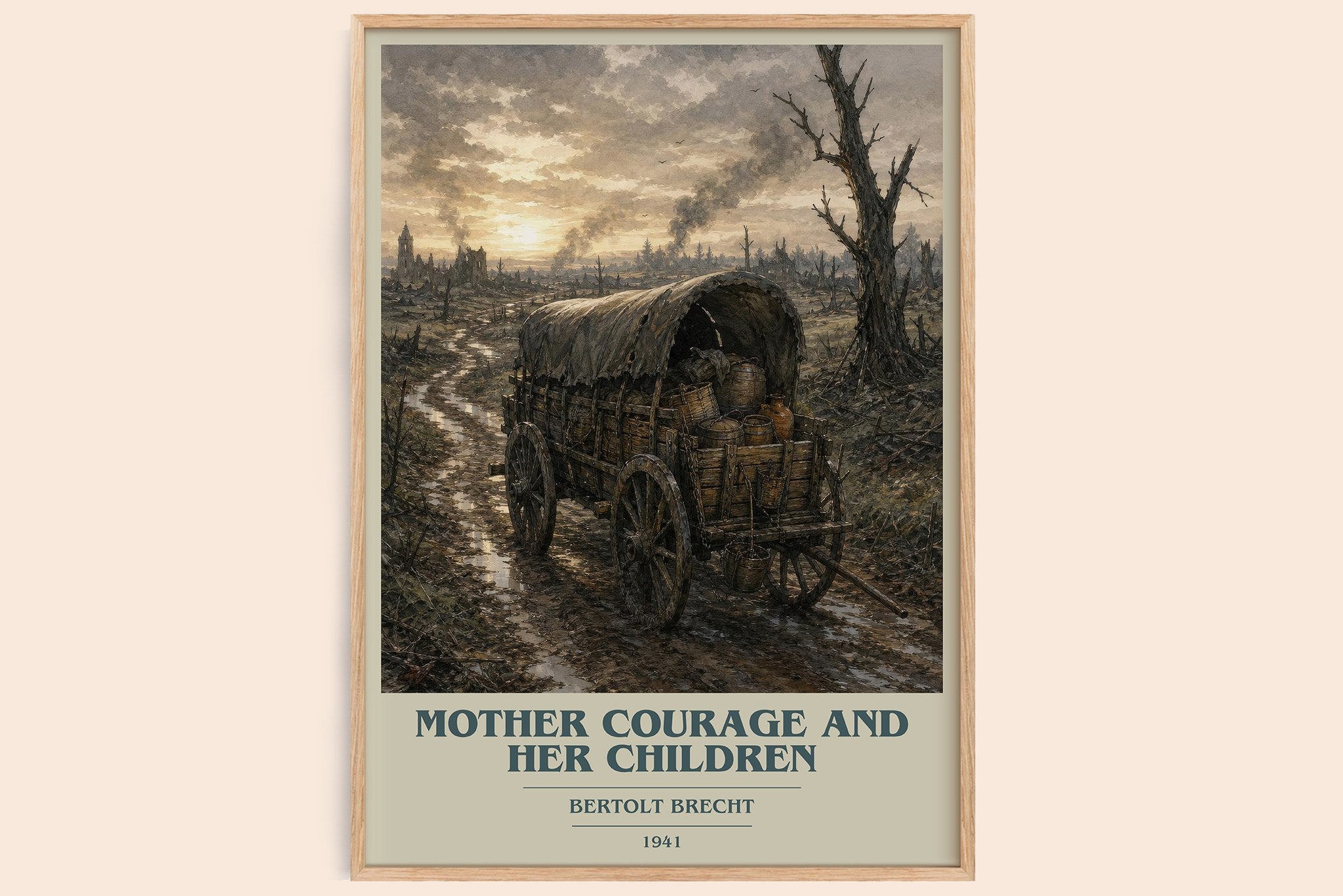 Mother Courage and Her Children Book Cover Poster by Bertolt Brecht