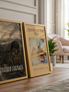 Mother Courage and Her Children watercolour print framed by window – literary home decor