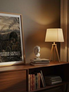 Mother Courage and Her Children watercolour print on bookshelf – Bertolt Brecht fan gift