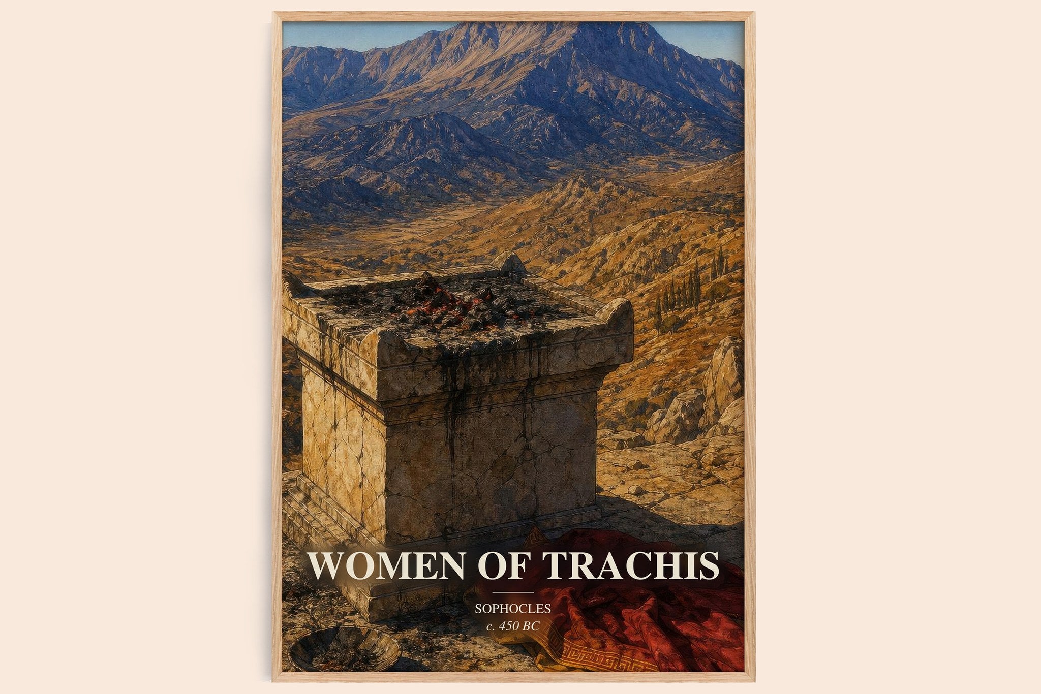Women of Trachis Book Watercolour Illustration by Sophocles