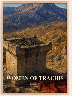 Women of Trachis watercolour book poster by Sophocles – framed literary art print
