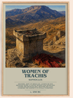 Women of Trachis bookish book poster by Sophocles – framed literary art print