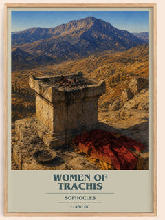 Women of Trachis book cover book poster by Sophocles – framed literary art print