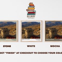 Women of Trachis literary print framed by window – Stone, White and Mocha square prints side by side – choose your colour