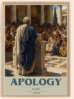 Apology book cover book poster by Plato – framed literary art print