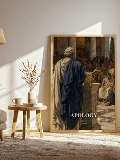 Apology watercolour print in frame leaning in hallway – philosophy wall art