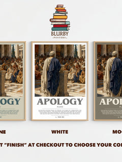 Apology bookish print framed by window – Stone, White and Mocha side by side – choose your colour