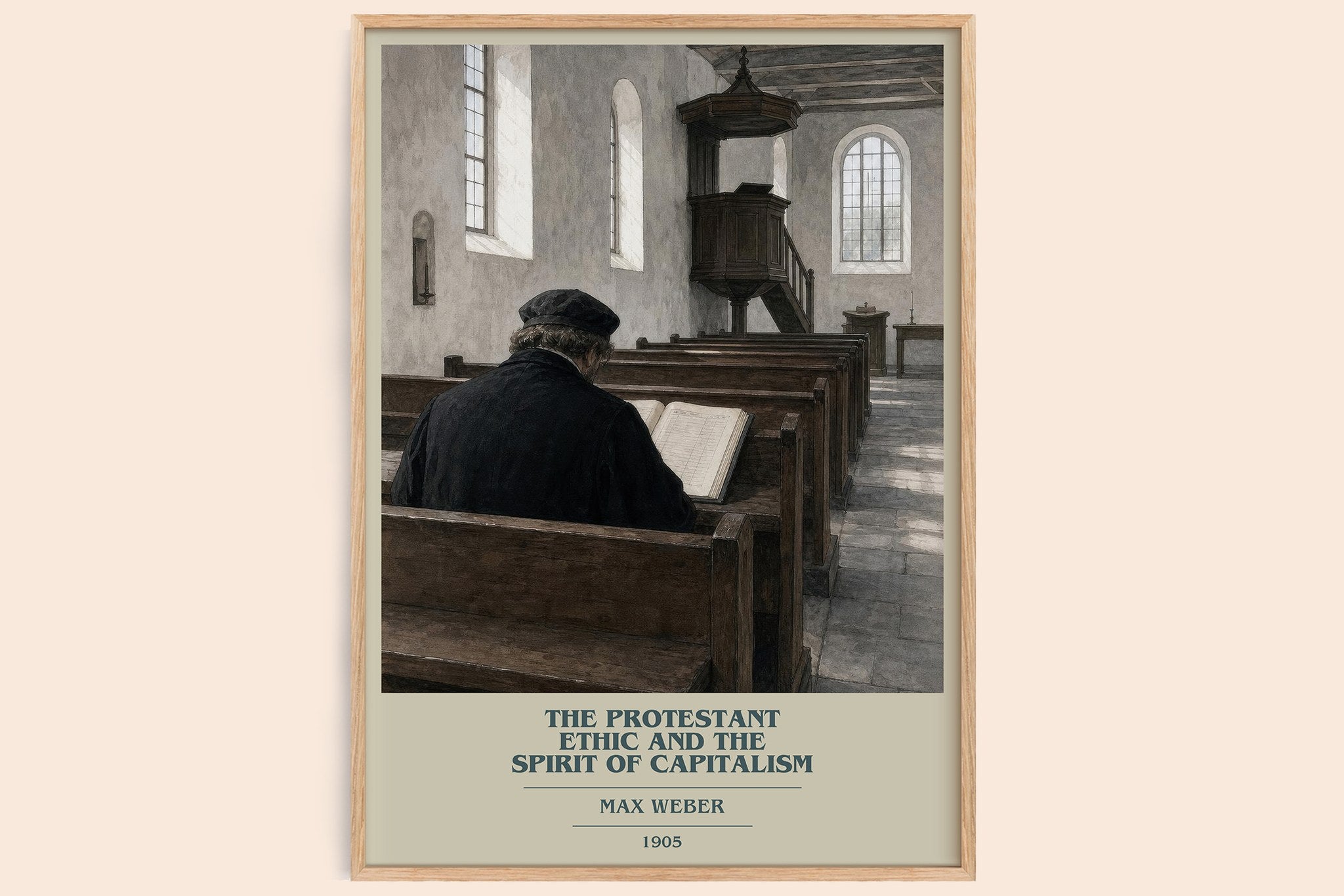 Protestant Ethic and the Spirit of Capitalism Book Cover Poster by Max Weber