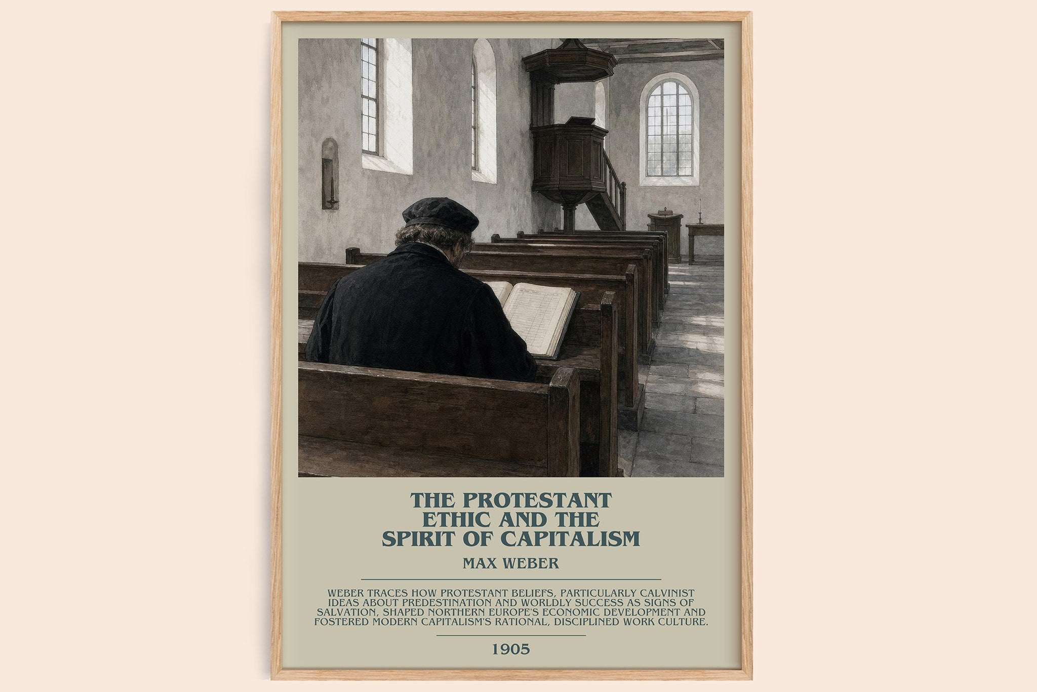 Protestant Ethic and the Spirit of Capitalism Bookish Wall Art by Max Weber