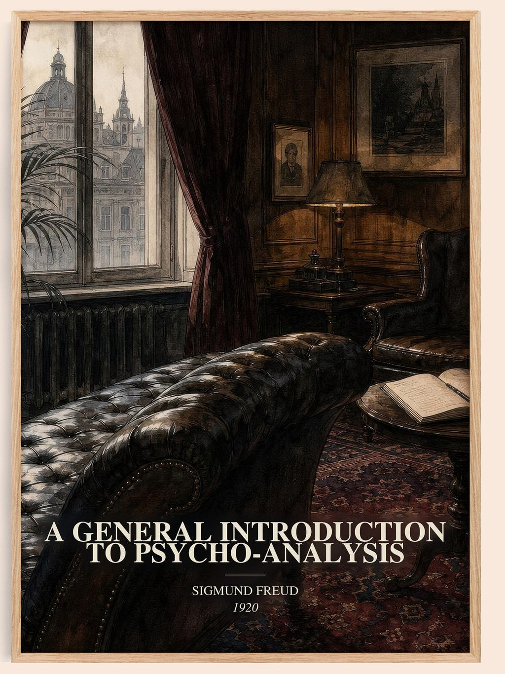 A General Introduction to Psycho-Analysis watercolour book poster by Sigmund Freud – framed literary art print