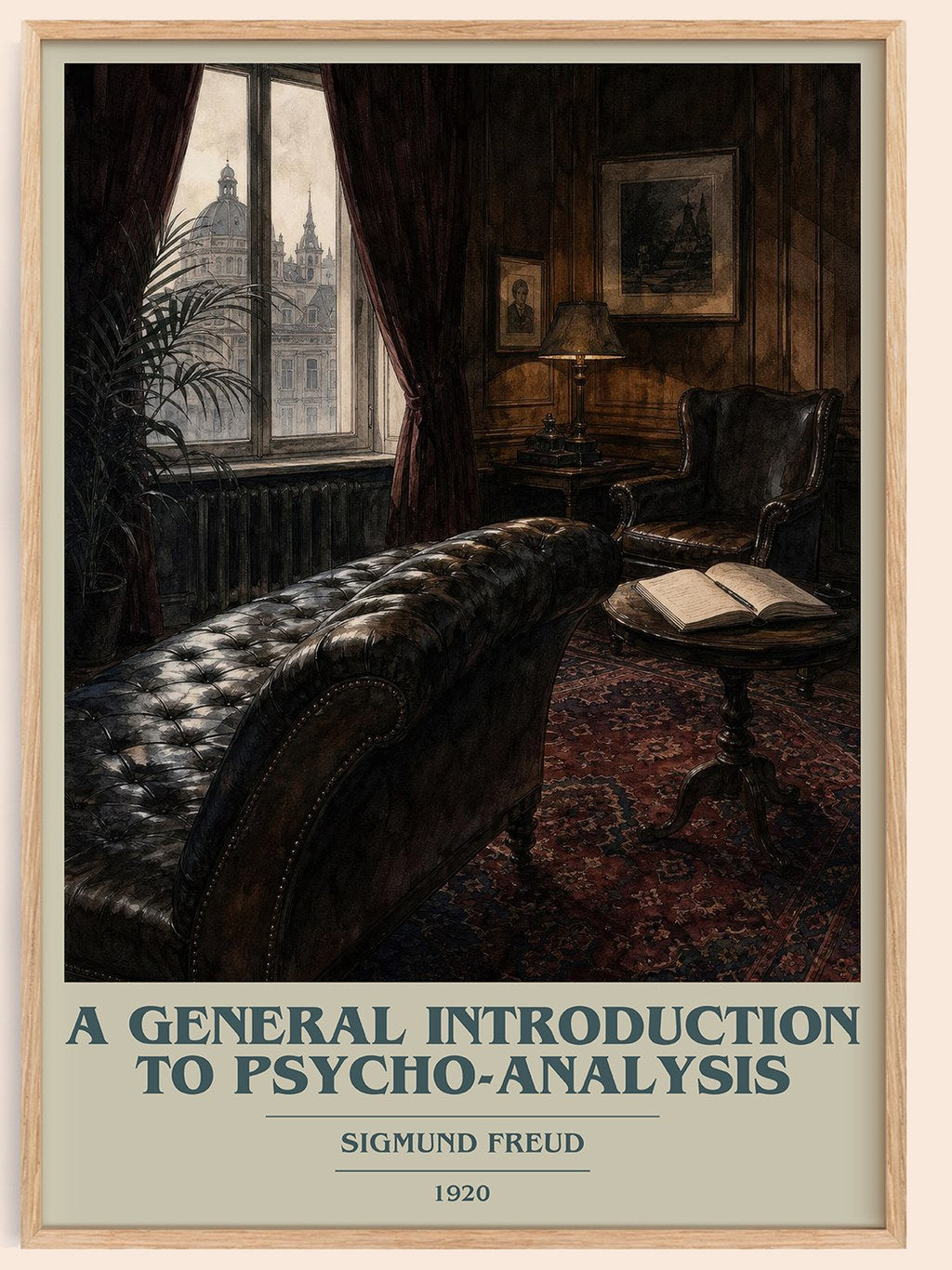 A General Introduction to Psycho-Analysis book cover book poster by Sigmund Freud – framed literary art print
