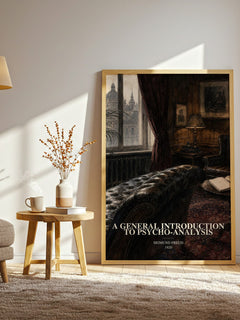 A General Introduction to Psycho-Analysis watercolour print in frame leaning in hallway – non fiction wall art