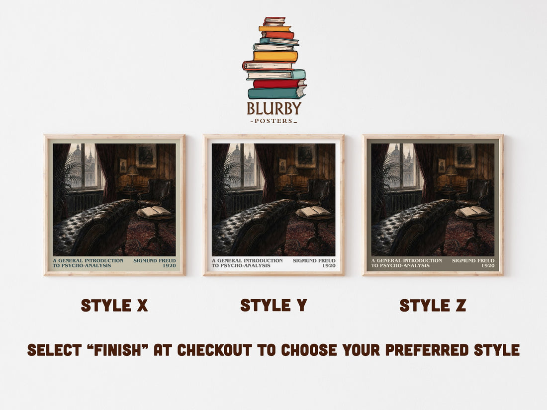 A General Introduction to Psycho-Analysis literary print in frame leaning in hallway – non fiction wall art (mockup)