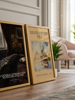 A General Introduction to Psycho-Analysis watercolour print framed by window – literary home decor